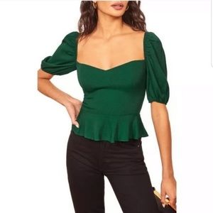 Reformation Aimee Top — Emerald Green. Will steam before I send!